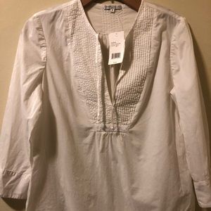 Vince NEW White Women Medium  Open Rib Blouse $145